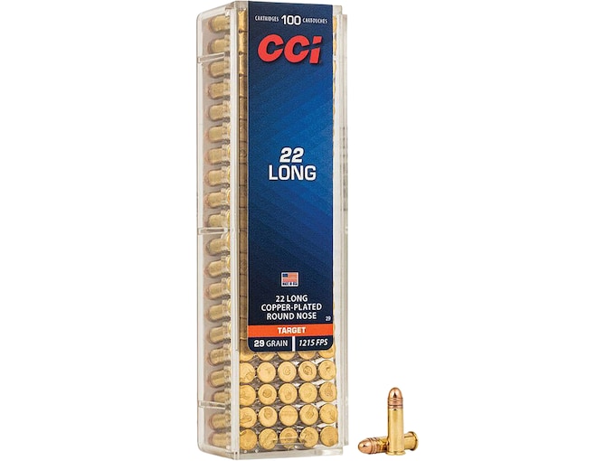 CCI 22 Long Ammo 29 Grain Plated Round Nose Box of 100