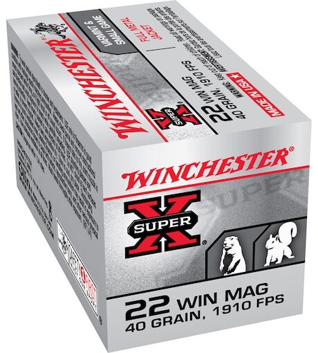 Winchester Super X 22 Winchester Magnum Rimfire (WMR) Ammo 40 Grain Full Metal Jacket