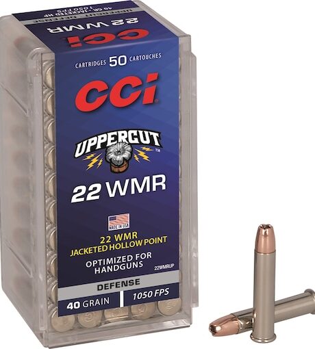 CCI Uppercut Defense 22 Winchester Magnum Rimfire (WMR) Ammo 40 Grain Jacketed Hollow Point Box of 50