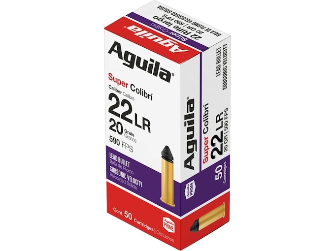 Aguila Super Colibri 22LR Ammo 20 Grain Round Nose