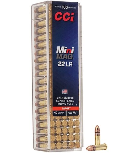 CCI Mini-Mag 22LR Ammo 40 Grain Plated Round Nose
