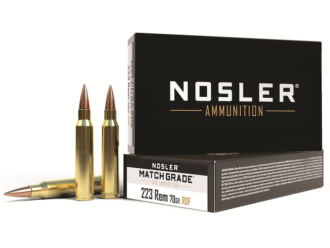 Nosler Match Grade 223 Remington Ammo 70 Grain Nosler RDF Jacketed Hollow Point Box of 20