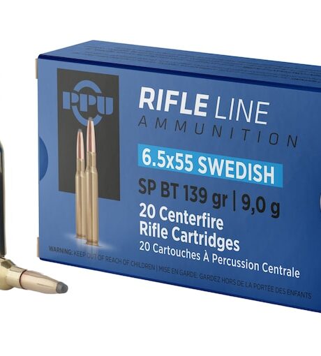 PPU 6.5x55mm Swedish Mauser Ammo 139 Grain Jacketed Soft Point Box of 20