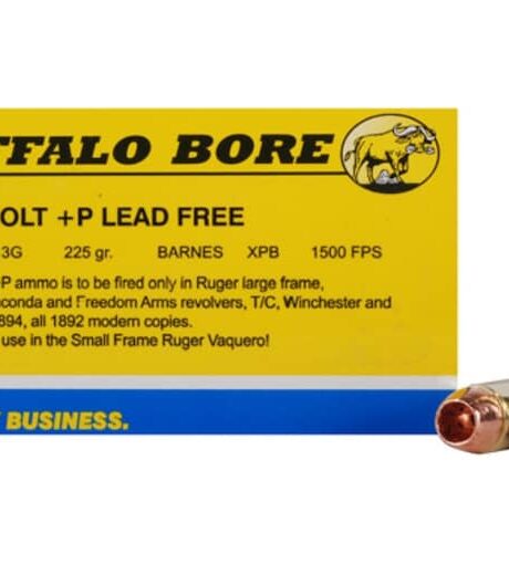 Buffalo Bore 45 Colt (Long Colt) +P Ammo 225 Grain Barnes XPB Solid Hollow Point Lead Free Box of 20