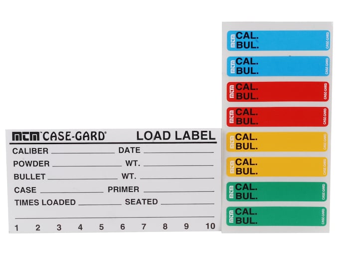 MTM Peel and Stick Reloader's Labels Rifle/Handgun 50PK and Colored Box Stickers 48PK