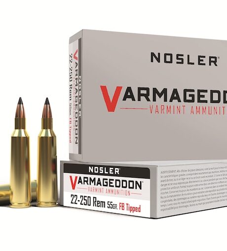 Nosler Varmageddon 22-250 Remington Ammo 55 Grain Nosler Varmageddon Polymer Tip Box of 20