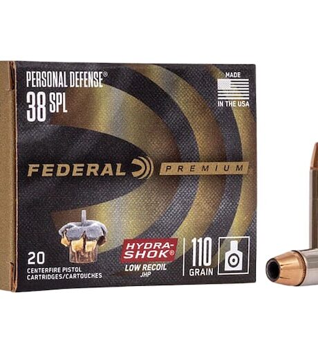 Federal Premium Personal Defense Reduced Recoil 38 Special Ammo 110 Grain Federal Hydra-Shok Jacketed Hollow Point