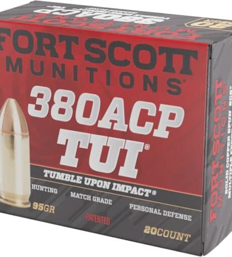 Fort Scott Munitions TUI 380 ACP Ammo 95 Grain Solid Lead Free Box of 20