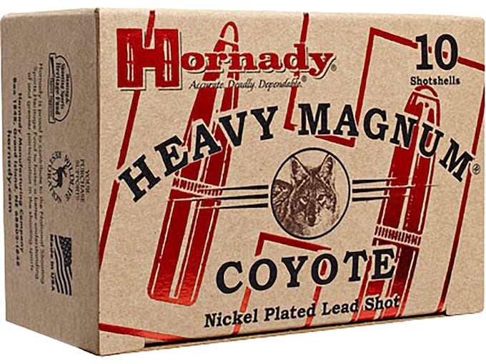 Hornady Heavy Magnum Coyote 12 Gauge Ammo 3" BB Nickel Plated Lead Shot 1-1/2 oz Box of 10