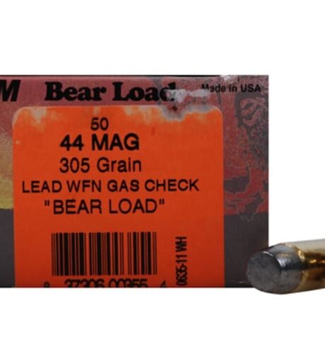 HSM Bear 44 Remington Magnum Ammo 305 Grain Flat Nose Box of 50