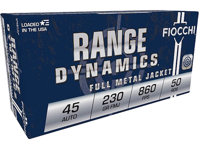 Fiocchi Range Dynamics 45 ACP Ammo 230 Grain Full Metal Jacket