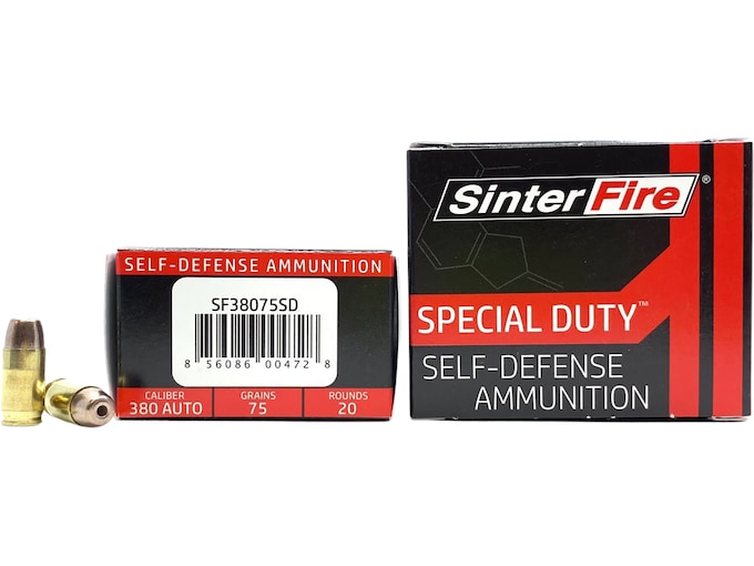 SinterFire Special Duty 380 ACP Ammo 75 Grain Frangible Hollow Point Lead Free
