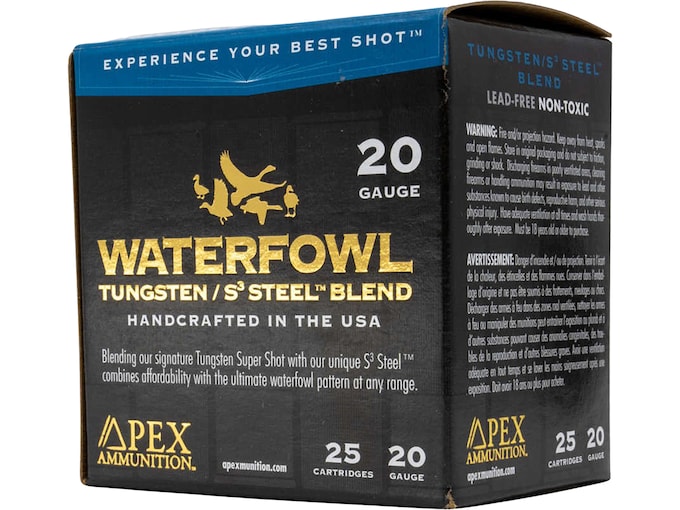 Apex Ammunition Waterfowl TSS/S3 Steel Blend 20 Gauge Steel and Tungsten Ammo