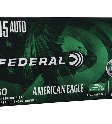 Federal American Eagle IRT 45 ACP Ammo 137 Grain Flat Nose Lead Free Box of 50