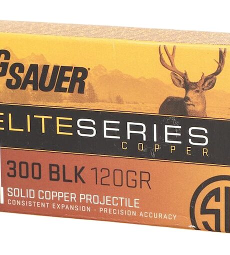 Sig Sauer Elite Performance Hunting HT 300 AAC Blackout Ammo 120 Grain Sig HT Solid Copper Solid Hollow Point Lead Free Box of 20