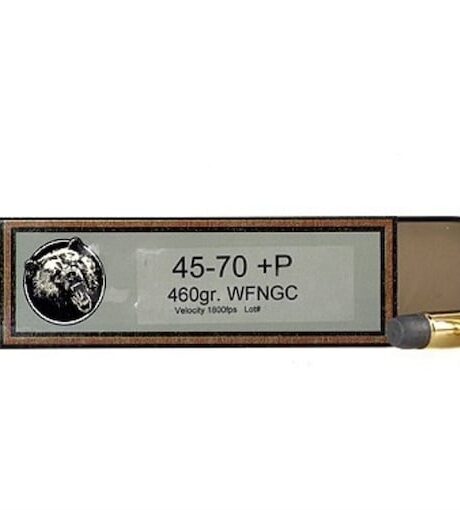 Grizzly Cartridge Bear Load 45-70 Government +P Ammo 460 Grain Flat Nose Box of 20