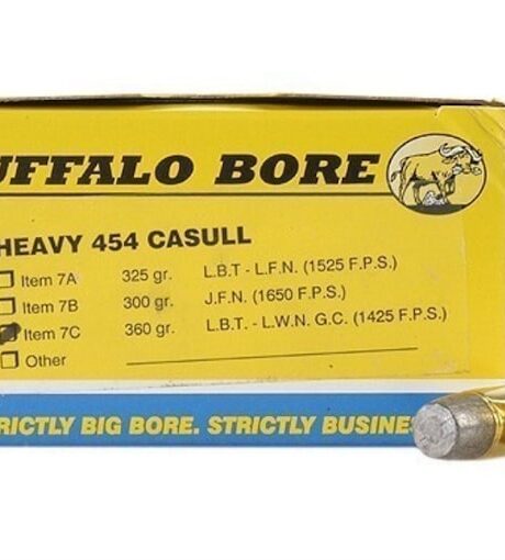 Buffalo Bore 454 Casull Ammo 360 Grain Flat Nose