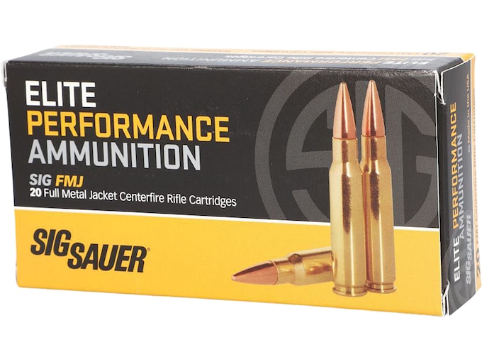 Sig Sauer Elite Performance 308 Winchester Ammo 150 Grain Full Metal Jacket Box of 20