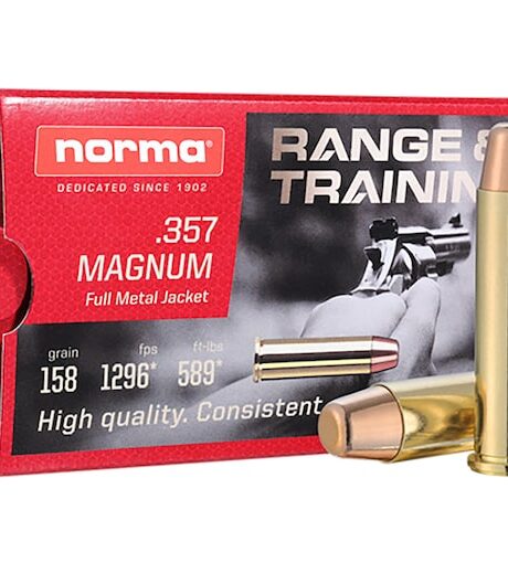Norma Range & Training 357 Magnum Ammo 158 Grain Full Metal Jacket