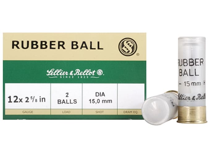Sellier & Bellot Ammunition 12 Gauge 2-5/8" 15mm Double Rubber Balls Box of 25