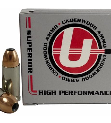 Underwood 9mm Luger +P Ammo 124 Grain Nosler Sporting Handgun Jacketed Hollow Point Box of 20