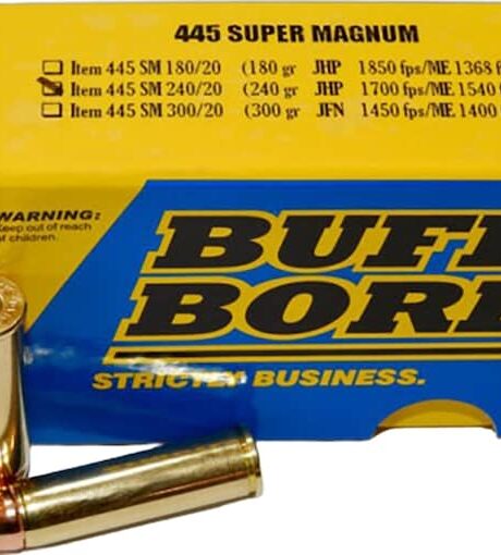 Buffalo Bore 445 Super Magnum Ammo 240 Grain Jacketed Hollow Point Box of 20