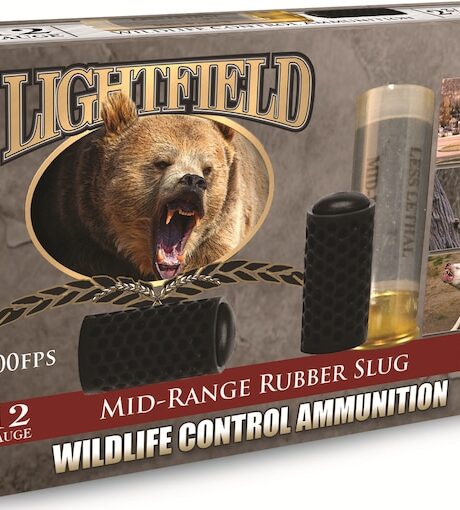 Lightfield Wildlife Control Less Lethal Mid Range 12 Gauge Rubber Slug 2-3/4" 130 Grain Box of 5