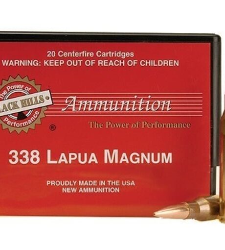 Black Hills 338 Lapua Magnum Ammo 250 Grain Hornady Open Tip Match Jacketed Hollow Point