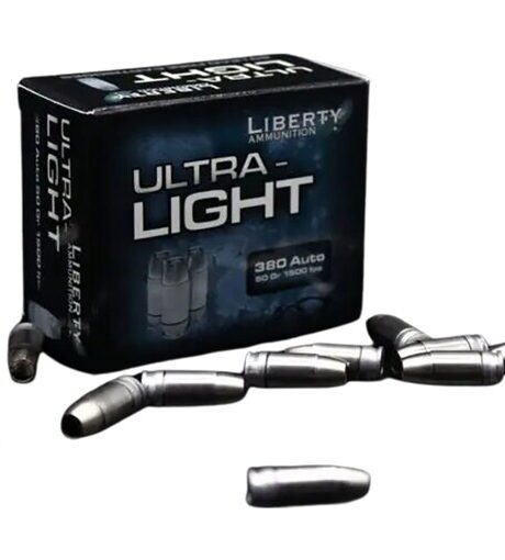 Liberty Ammunition Ultra Light 380 ACP Ammo 50 Grain Fragmenting Hollow Point Lead Free Box of 20