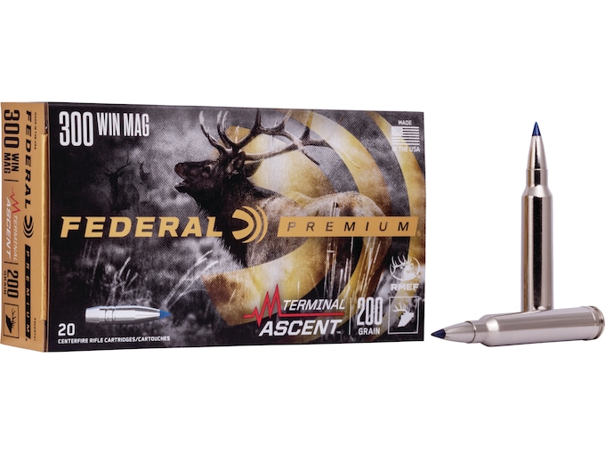 Federal Premium Terminal Ascent 300 Winchester Magnum Ammo 200 Grain Bonded Polymer Tip