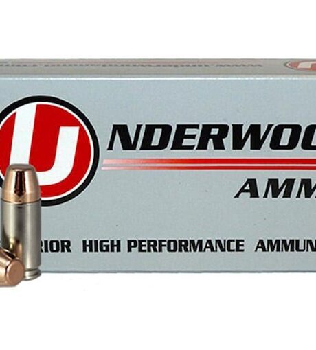 Underwood 9mm Luger +P Ammo 124 Grain Full Metal Jacket Box of 50