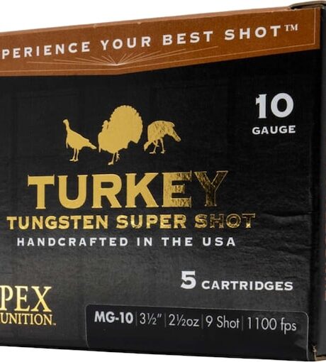 Apex Ammunition Turkey TSS 10 Gauge Ammo 3-1/2" #9 Tungsten Shot 2-1/2 oz Box of 5
