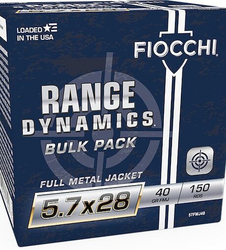 Fiocchi Range Dynamics 5.7x28mm FN Ammo 40 Grain Full Metal Jacket