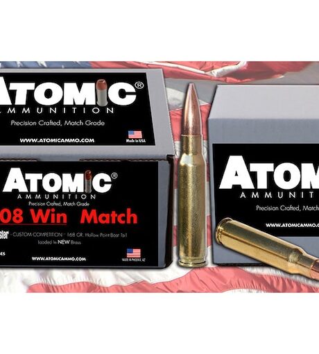 Atomic Ammunition Match 308 Winchester Ammo 168 Grain Jacketed Hollow Point Box of 100