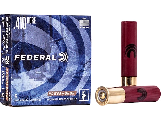 Federal Power-Shok 410 Hollow Point Rifled Slug 2-1/2" 1/4oz Box of 5
