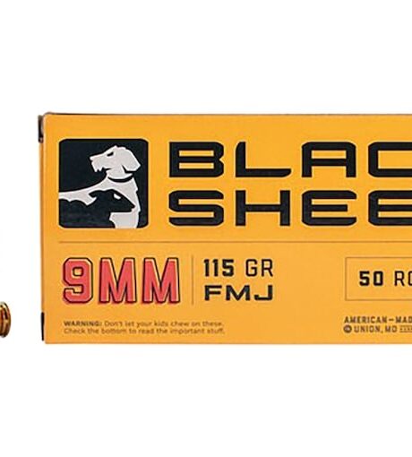 Black Sheep 9mm Luger Ammo 115 Grain Full Metal Jacket Box of 50