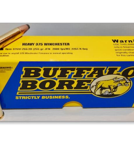 Buffalo Bore 375 Winchester Ammo 255 Grain Barnes Original Jacketed Flat Nose Box of 20