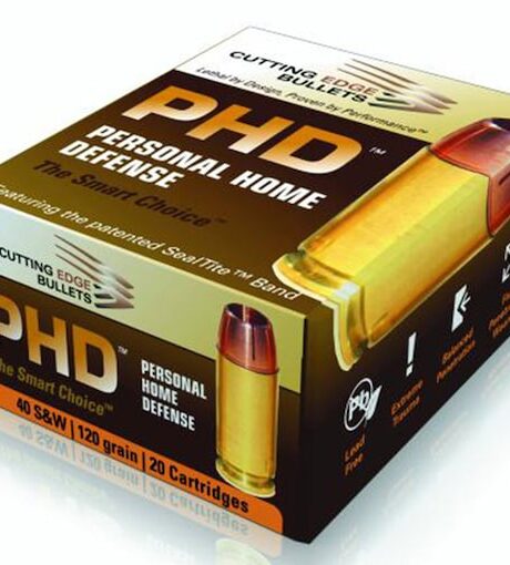 Cutting Edge Personal Home Defense 40 S&W, 10mm Auto Ammo 120 Grain Solid Hollow Point Lead Free Box of 20