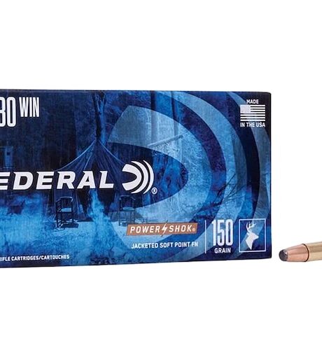 Federal Power-Shok 30-30 Winchester Ammo 150 Grain Jacketed Flat Nose