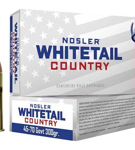Nosler Whitetail Country 45-70 Government Ammo 300 Grain Straight Wall Jacketed Soft Point Box of 20