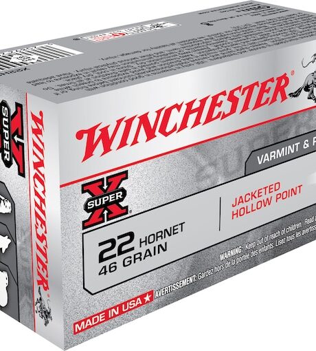 Winchester Super X 22 Hornet Ammo 46 Grain Jacketed Hollow Point Box of 50