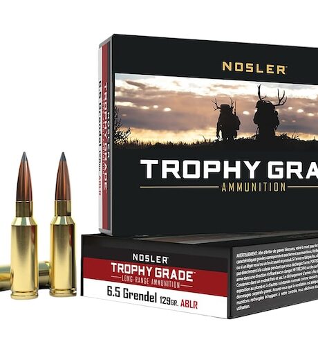 Nosler Trophy Grade 6.5 Grendel Ammo 129 Grain Nosler AccuBond Long Range Bonded Polymer Tip Box of 20