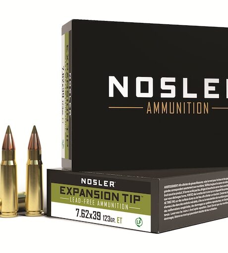 Nosler E-Tip 7.62x39mm Ammo 123 Grain Nosler Expansion Tip (E-Tip) Polymer Tip Lead Free Box of 20