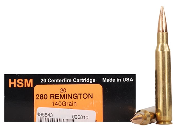 HSM Trophy Gold 280 Remington Ammo 140 Grain Berger Hunting VLD (Very Low Drag) Jacketed Hollow Point Box of 20