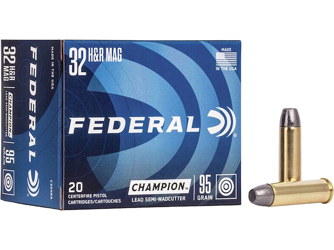 Federal Champion 32 H&R Magnum Ammo 95 Grain Semi-Wadcutter Box of 20
