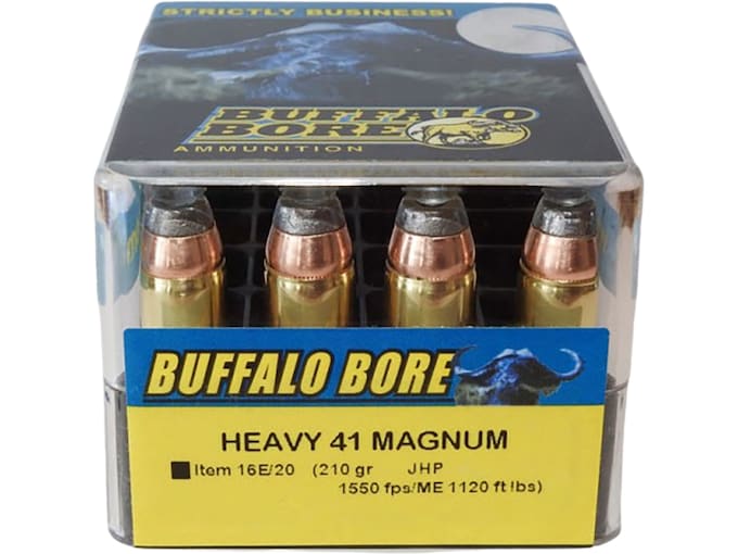 Buffalo Bore Heavy 41 Remington Magnum Ammo 210 Grain Jacketed Hollow Point Box of 20