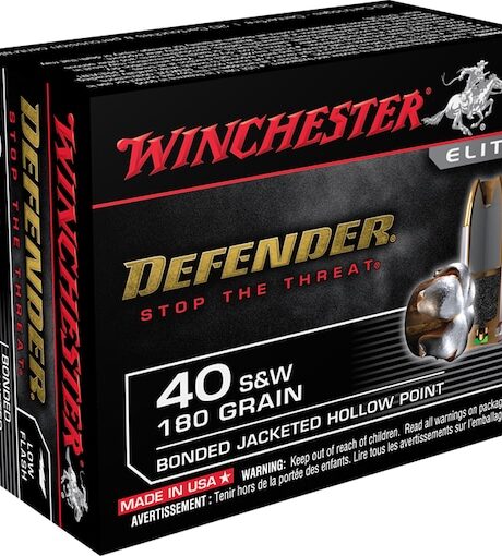 Winchester Defender 40 S&W Ammo 180 Grain Winchester PDX1 Bonded Jacketed Hollow Point Box of 20