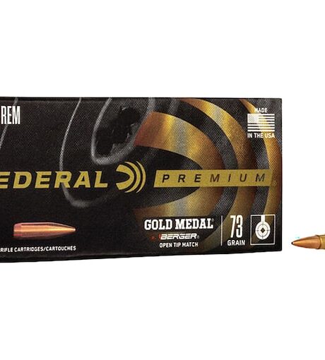 Federal Premium Gold Medal 223 Remington Ammo 73 Grain Berger Tactical Hybrid Match Jacketed Hollow Point Box of 20