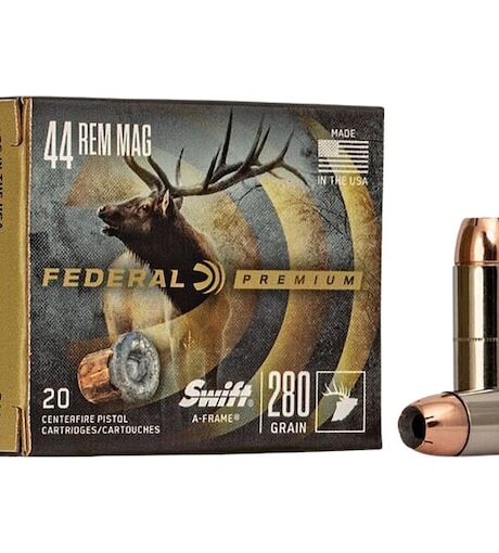 Federal Premium 44 Remington Magnum Ammo 280 Grain Swift A-Frame Bonded Jacketed Hollow Point Box of 20
