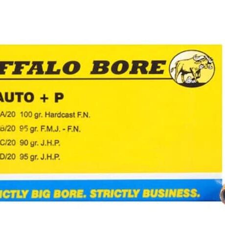 Buffalo Bore 380 ACP +P Ammo 90 Grain Jacketed Hollow Point Box of 20